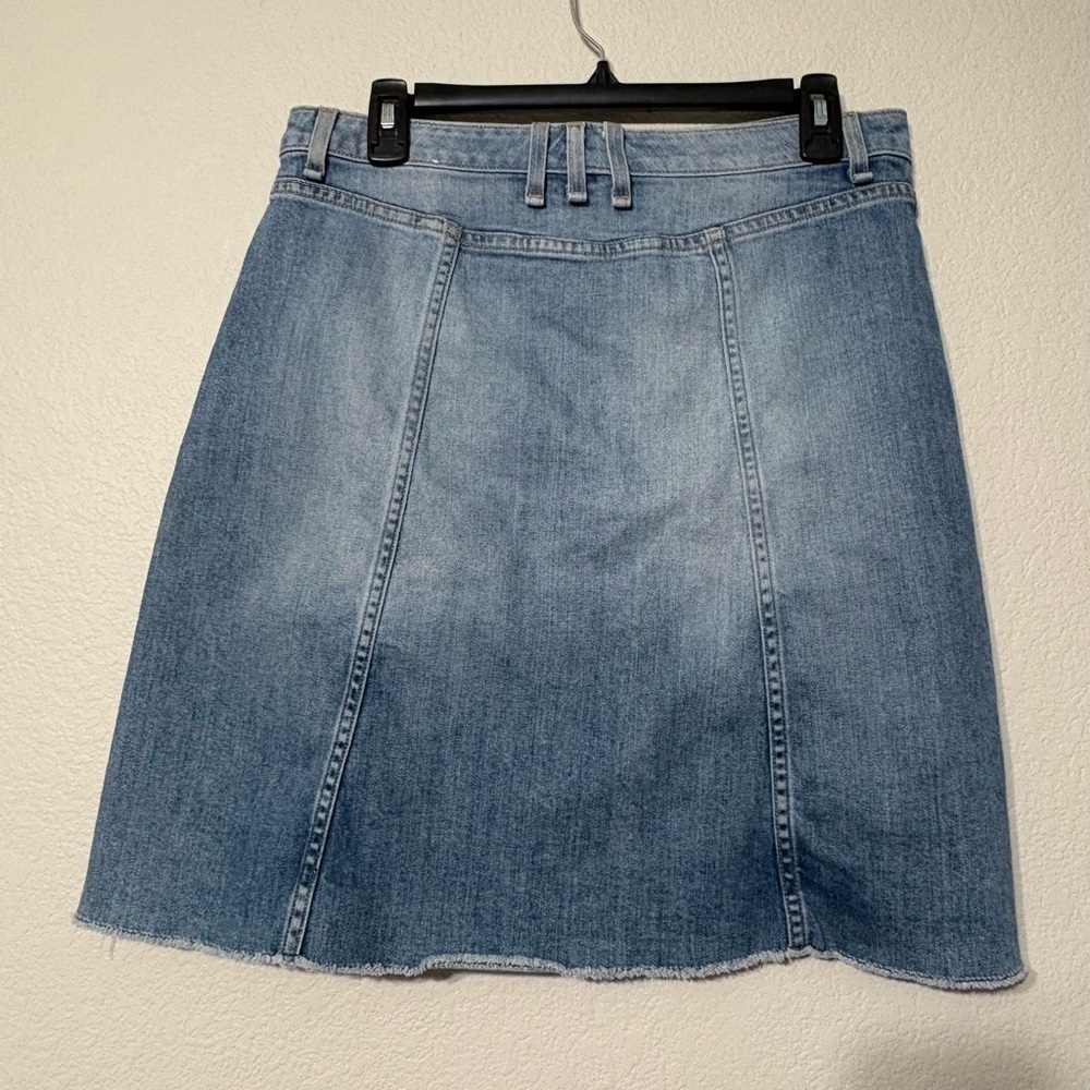McGuire Denim Classic Blue A-Line Skirt with Metal Buttons. Patch Pockets. USA - Picture 2 of 11